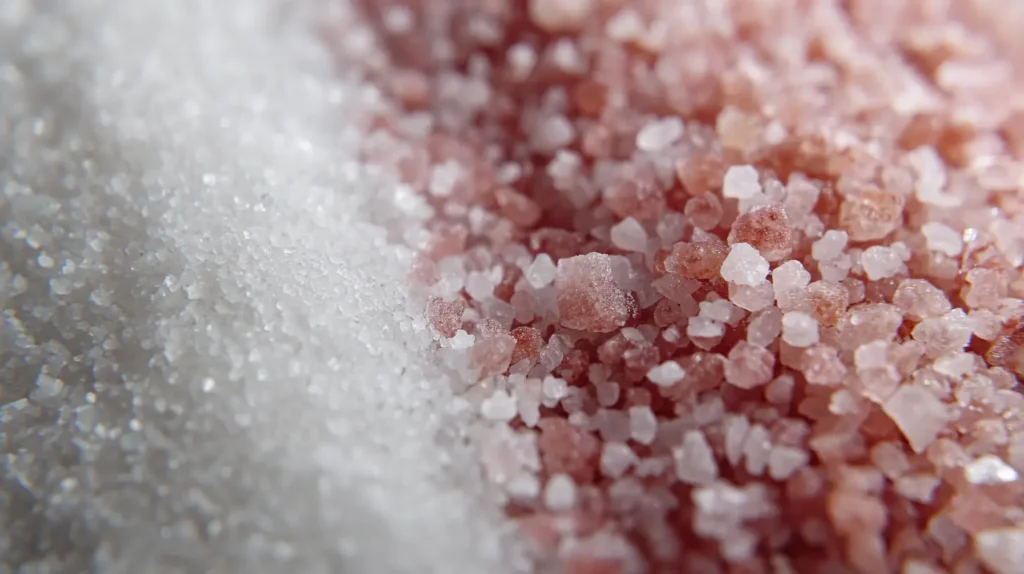 différence de texture entre sel rose et sel blanc