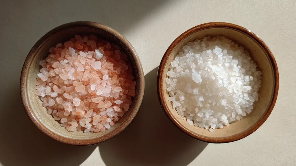 sel rose de l’Himalaya et sel blanc comparés en cuisine