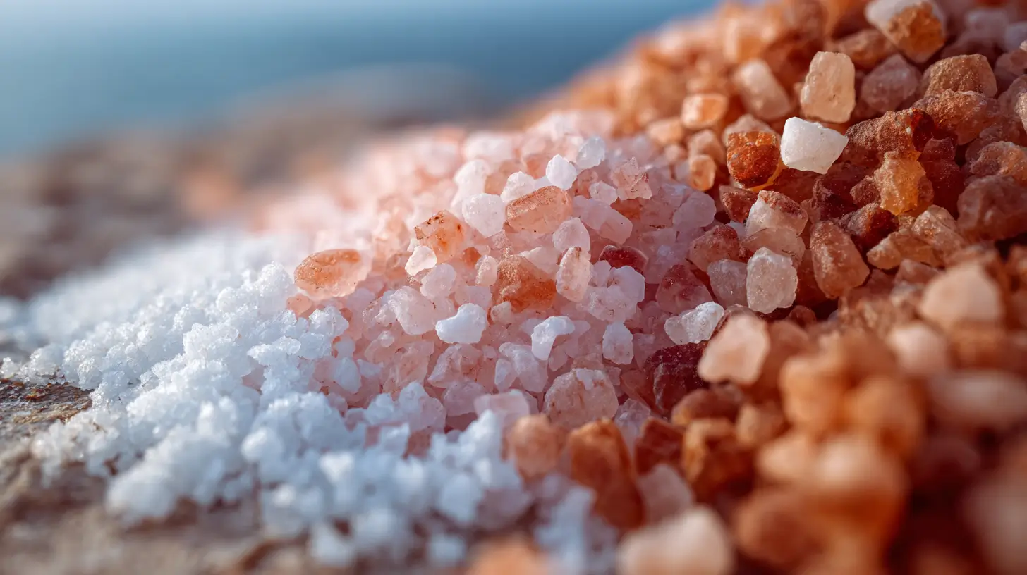 sel rose vs sel blanc comparés côte à côte en gros plan