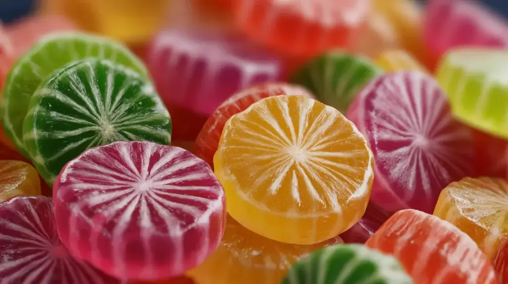 Bonbons sans gélatine de porc aux fruits colorés
