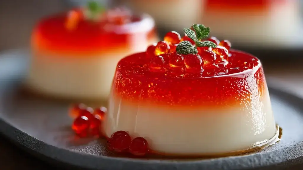 dessert réalisé avec gélatine en poudre ou en feuilles