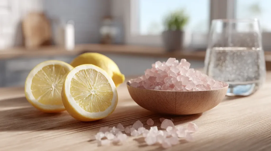 ingrédients eau citron sel rose himalaya citron eau tiède sel rose