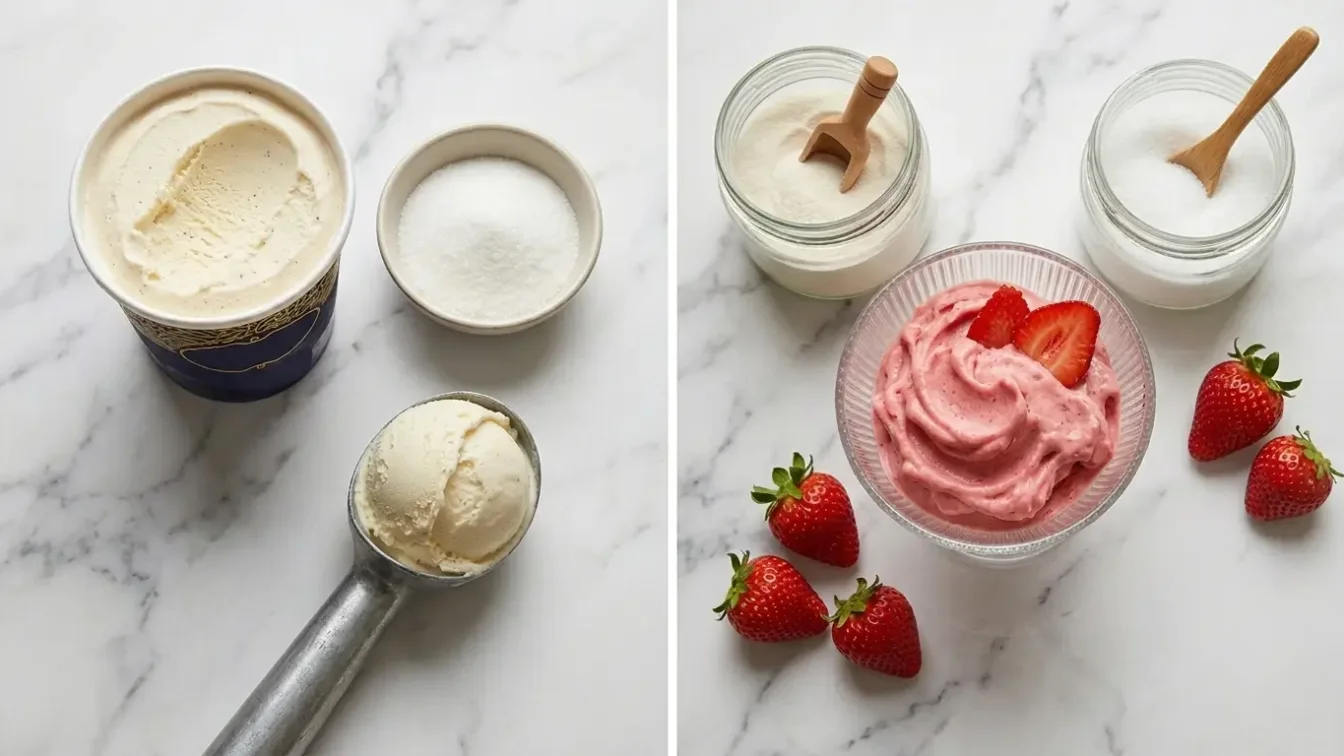 Glace maison à la gélatine préparée sans sorbetière